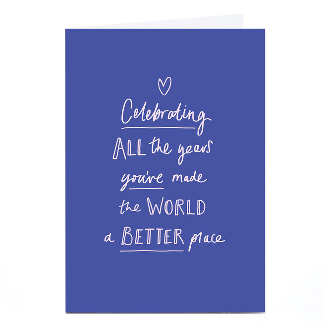 Personalised Birthday Card - World a Better Place