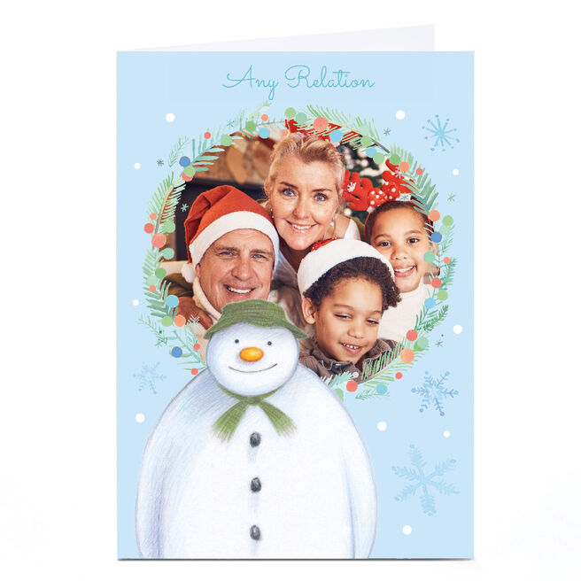 Photo Upload Snowman Christmas Card - Any Relation