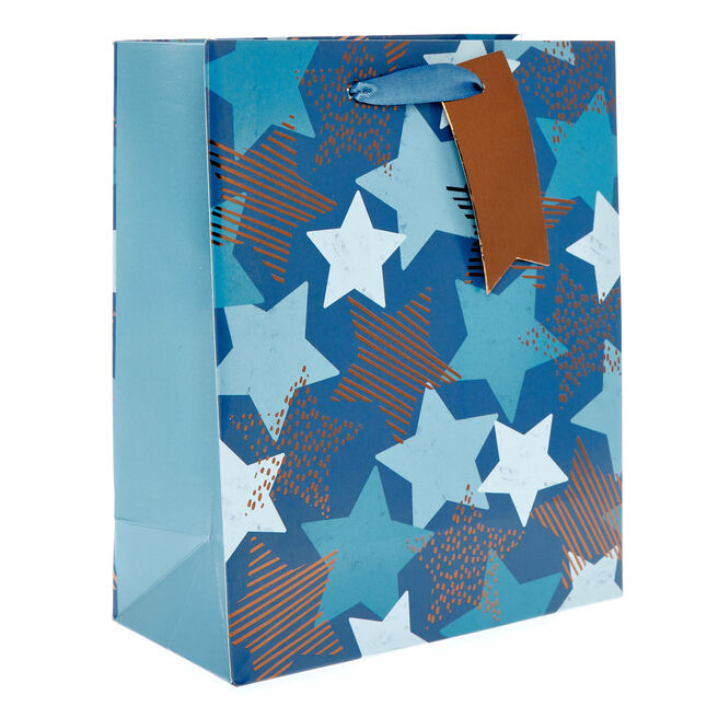 Blue Stars Medium Portrait Gift Bag