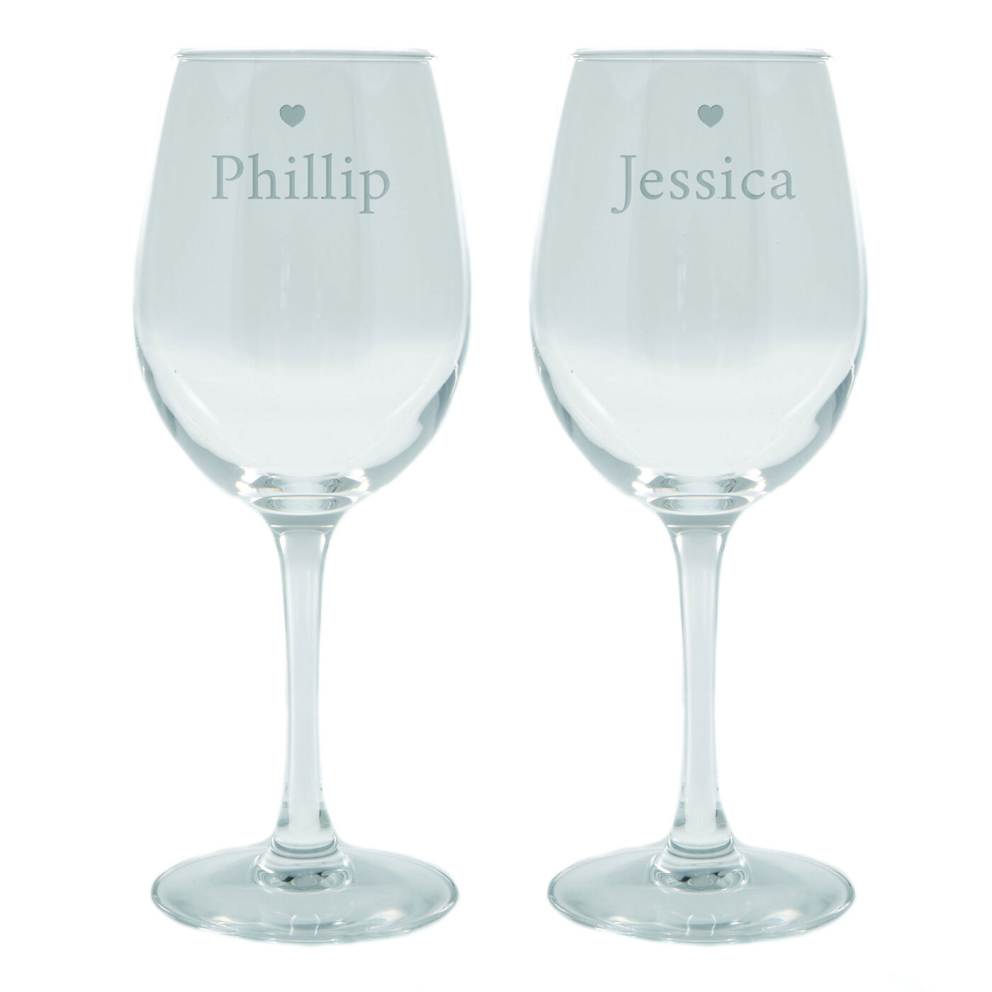 Buy Personalised Engraved Wine Glasses Set His and Hers Hearts for GBP 19.99 Card Factory UK