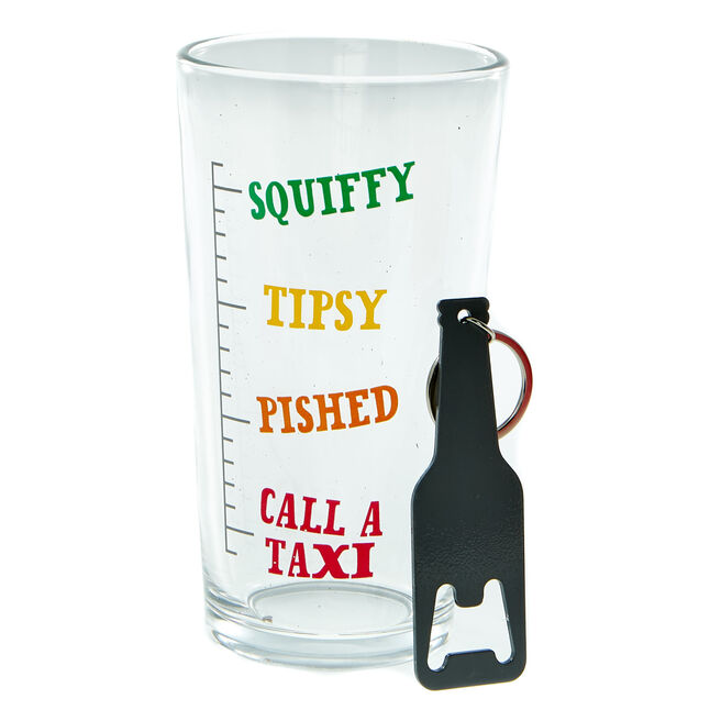 Dad's Drink-O-Meter Pint Glass & Bottle Opener