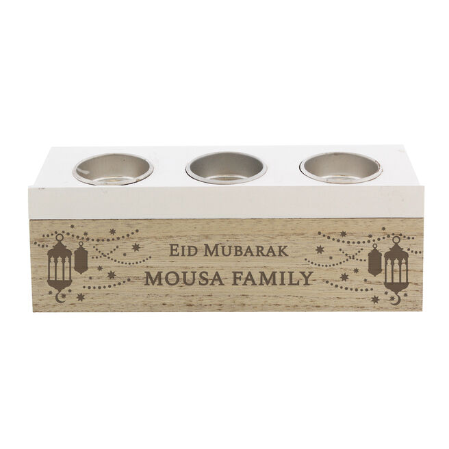 Personalised Eid Triple Tea Light Box