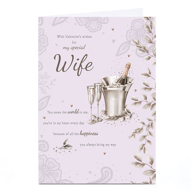 Personalised Valentine's Day Card - Chilled Champagne, Special Wife