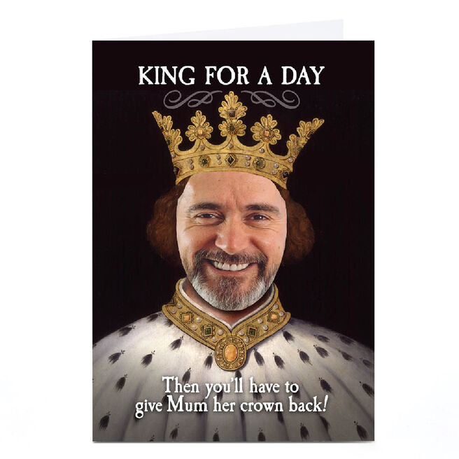 Personalised PG Quips Father's Day Card - King for a day