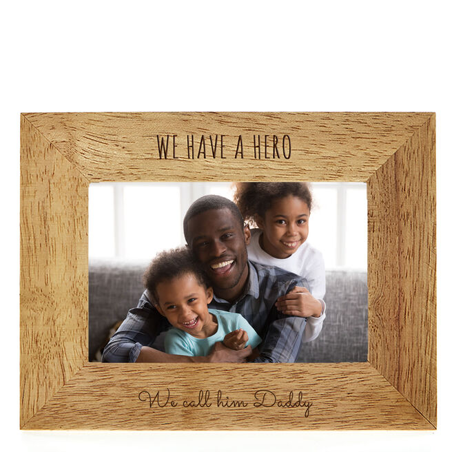 Personalised Wooden Photo Frame - A Hero