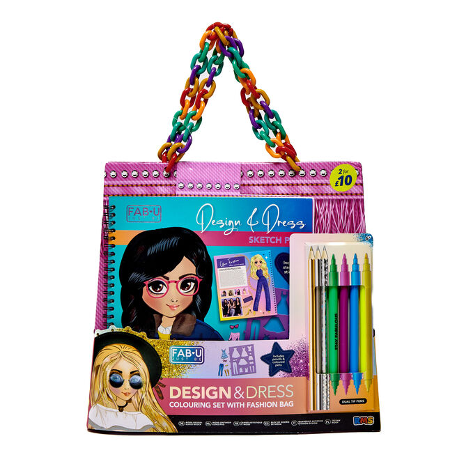 Design & Dress Colouring Set With Fashion Bag