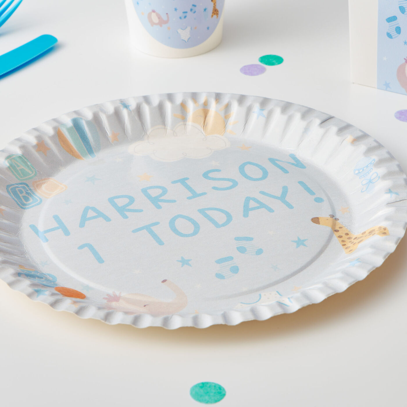 Little BABY OFFICE MAN Born Leader Birthday Party Supplies - Cups, Plates, Napkins