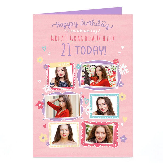 Personalised Studio Birthday Photo Card - Birthday Picture Frames, Editable Age