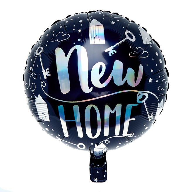 Black & Silver New Home 18-Inch Foil Helium Balloon
