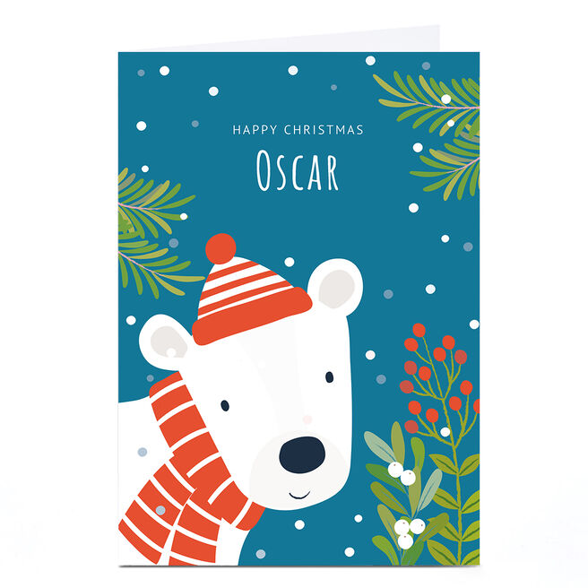 Personalised Klara Hawkins Christmas Card - Polar Bear