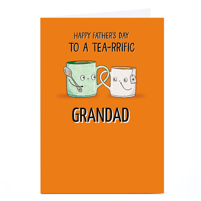 Personalised Father's Day Card -To a Tea-rrific Grandad