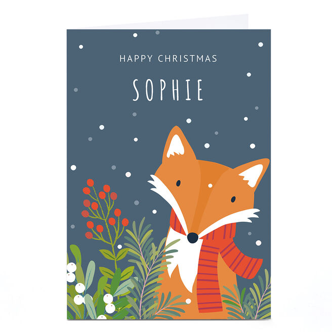 Personalised Klara Hawkins Christmas Card - Fox