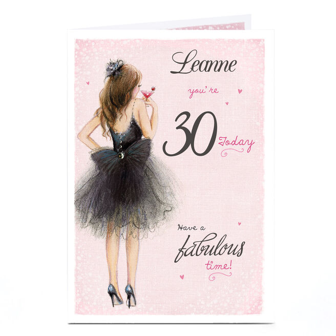 Personalised Birthday Card - Black Tutu, Editable Age & Recipient