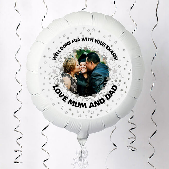 Personalised Silver Star Exam Success Photo Balloon