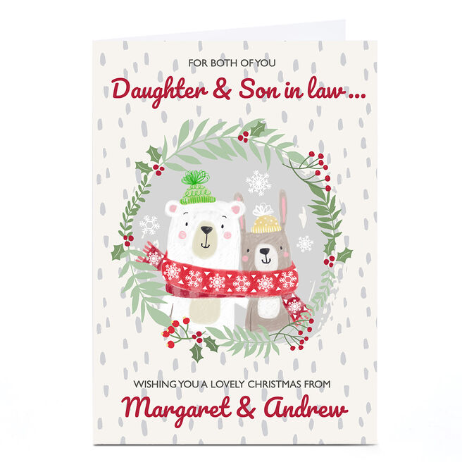 Personalised Bev Hopwood Christmas Card - Daughter & Son In Law