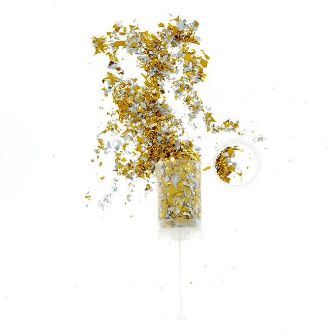 Foil Confetti Push Popper - Gold & Silver