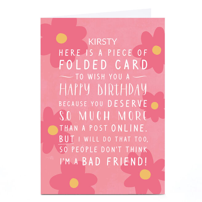 Personalised Banghead Birthday Card - A Post Online