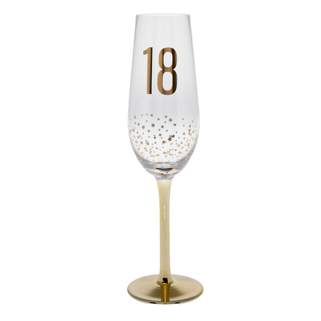 18th Birthday Gold Stars Champagne Flute