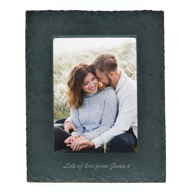 Personalised Engraved Medium Slate Photo Frame