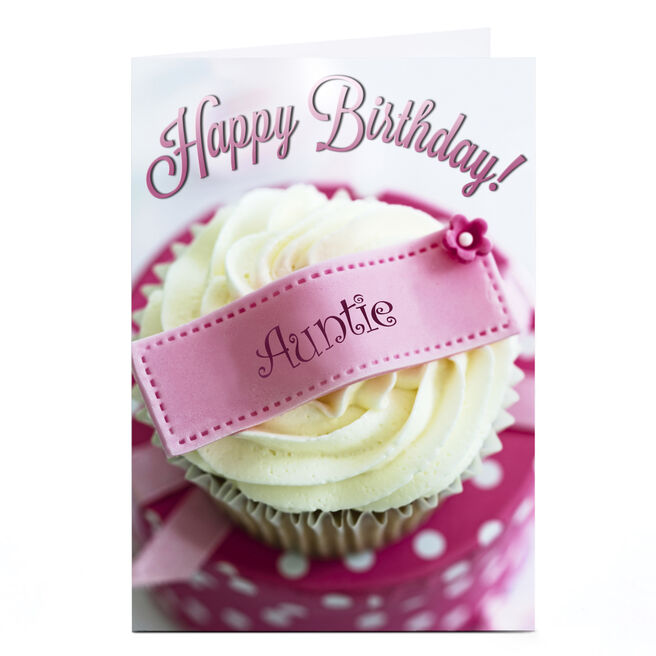 Personalised Birthday Card - Auntie's Cupcake