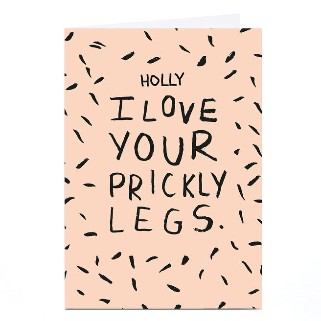 Personalised Whale & Bird Card - I Love Your Prickly Legs 