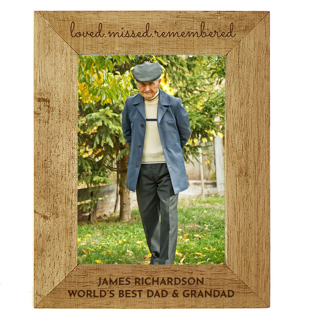 Personalised Wooden Photo Frame - Remembered