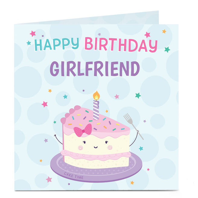 Personalised Birthday Card - Birthday Cake, Girlfriend