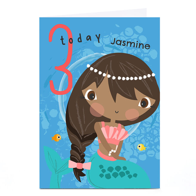 Personalised Rachel Griffin 3rd Birthday Card - Mermaid 