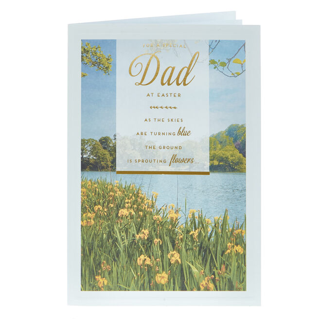 Dad As The Skies Are Turning Blue Easter Card