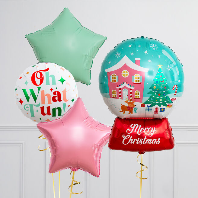 Snow Globe Foil Balloon Package - Delivered Inflated!
