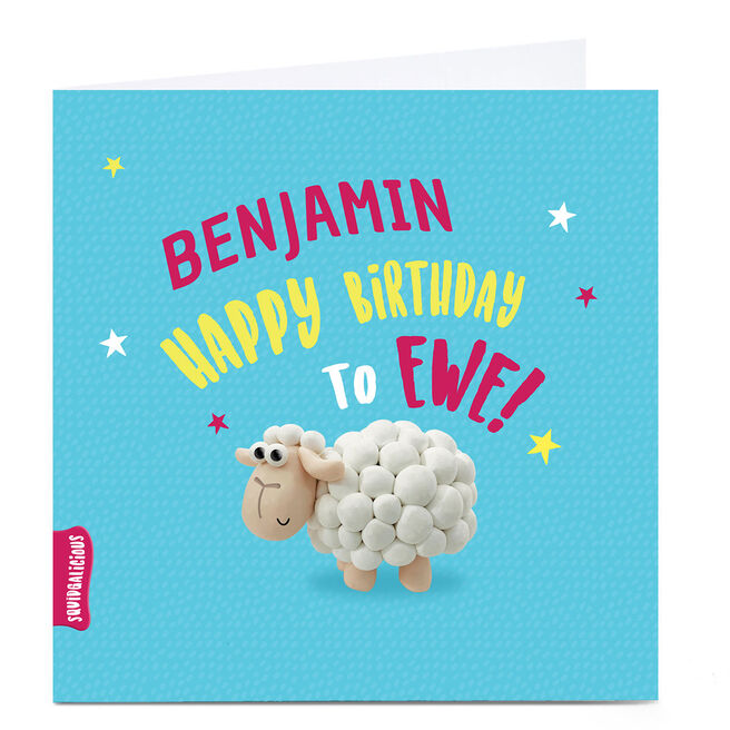 Personalised Squidgalicious Card - Happy Birthday To Ewe 