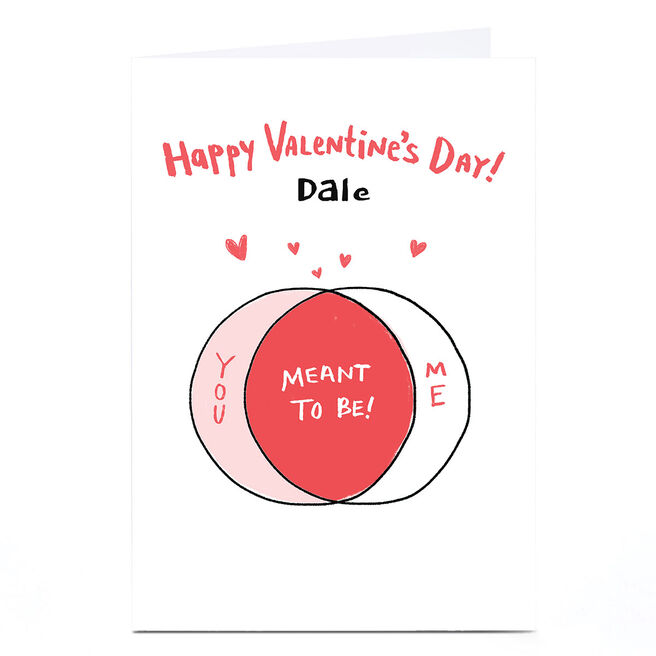 Personalised Hew Ma Valentine's Day Card - Romantic Venn Diagram