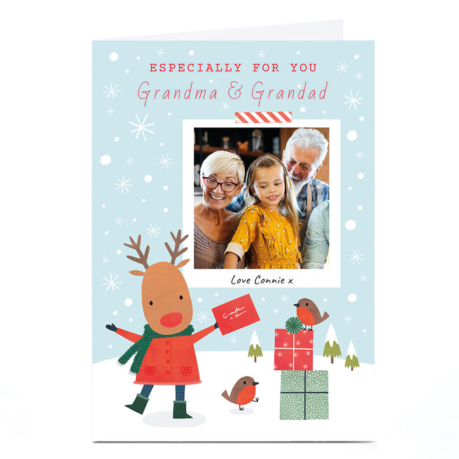 Photo Lemon & Sugar Christmas Card - Grandma & Grandad, Reindeer