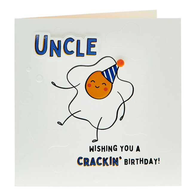 Uncle Cracking Eggs Birthday Card