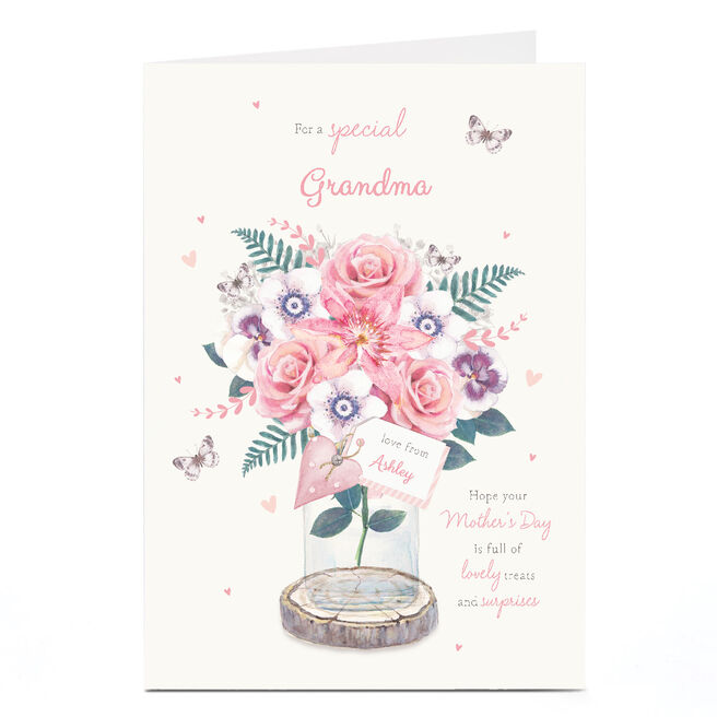 Personalised Mother's Day Card - Bouquet, Lovely Treats and Surprises