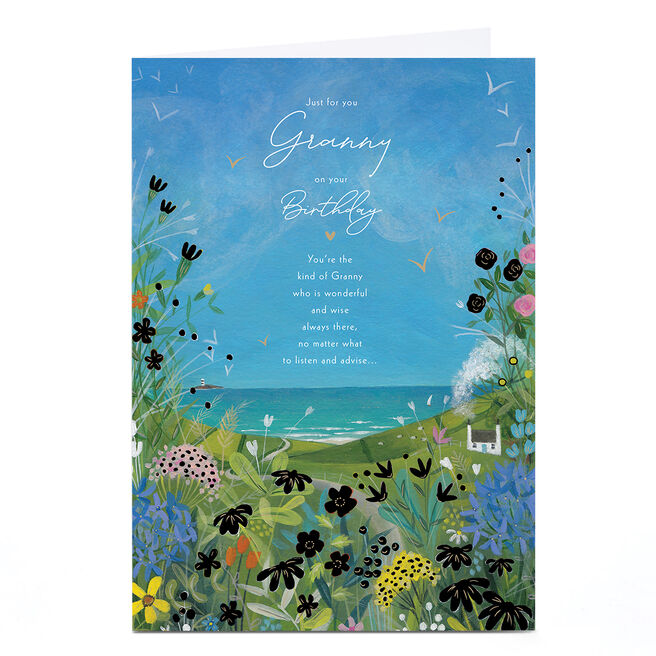 Birthday Card - Countryside and Sea, Granny