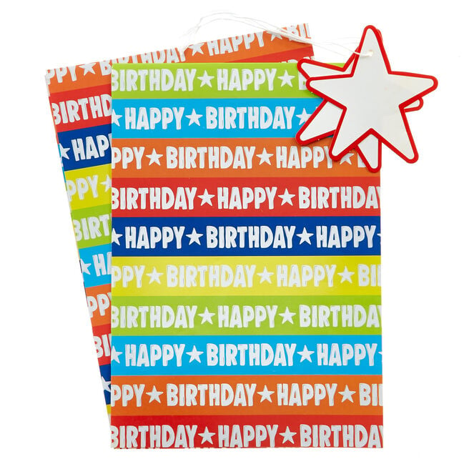Rainbow Birthday Wrapping Paper & Gift Tags - Pack of 2
