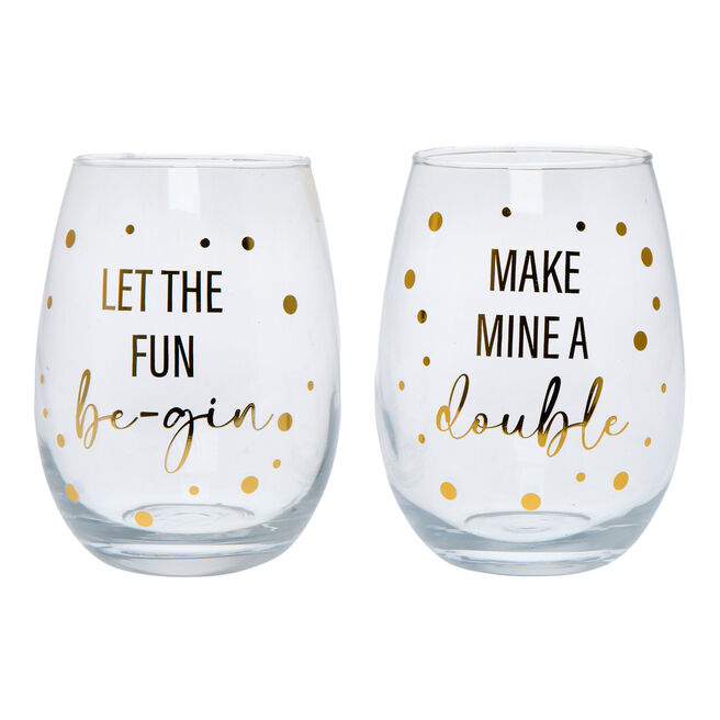 Let The Fun Be Gin Twin Tumbler Set