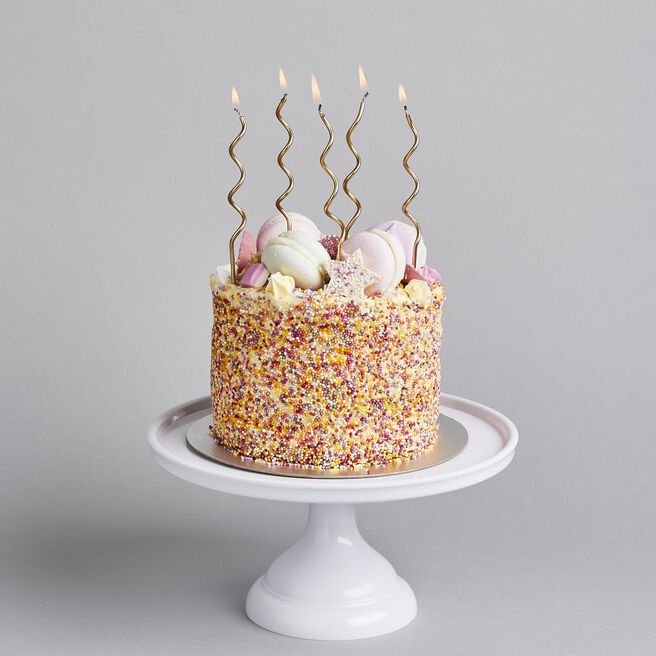 Gold Curly Cake Candles - Pack of 12