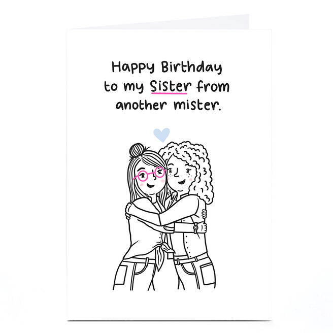 Personalised Blue Kiwi Birthday Card - Sister From Another Mister