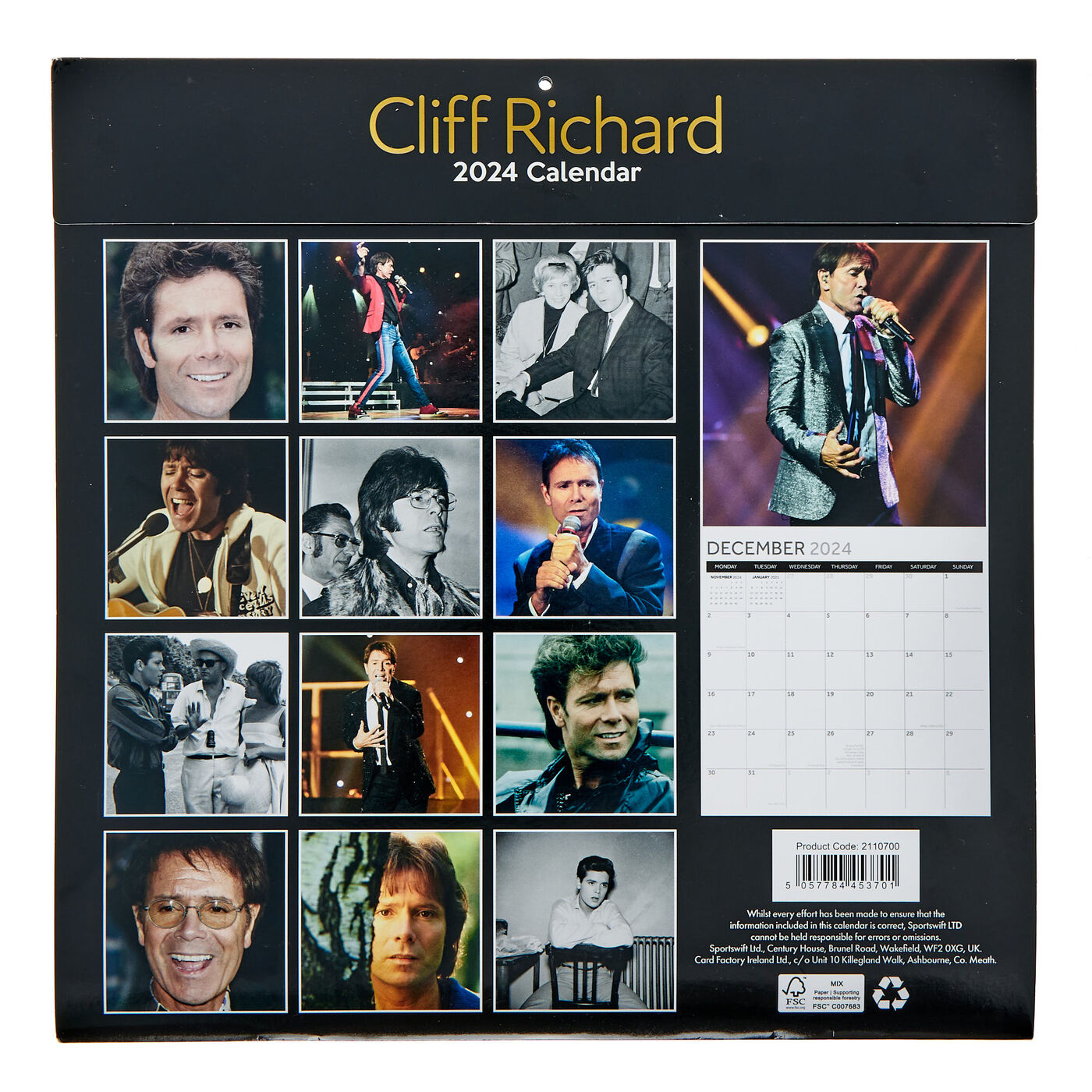 Buy Cliff Richard 2024 Square Calendar for GBP 3.99 Card Factory UK