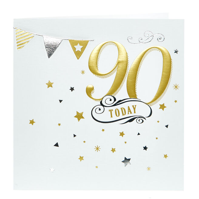 Boutique 90th Birthday Card - Bunting