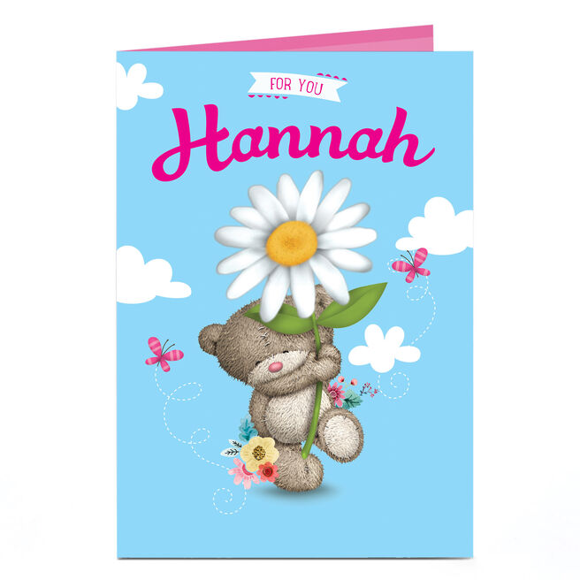 Personalised Hugs Bear Card - For You, Giant Daisy