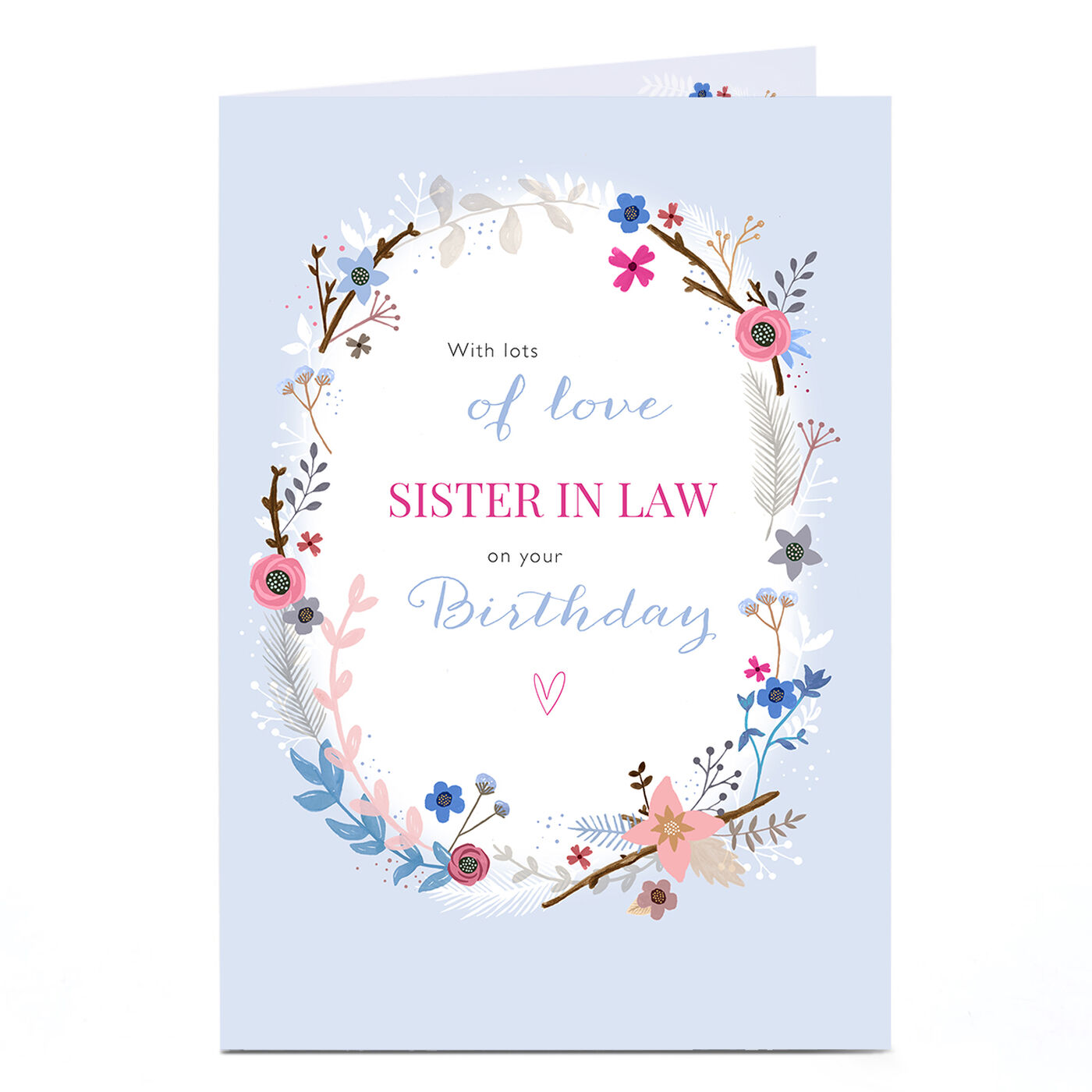 Buy Personalised Birthday Card Flowers Oval Sister In Law for GBP 1.