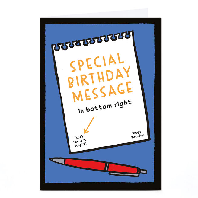 Personalised Birthday Card - Special Birthday Message