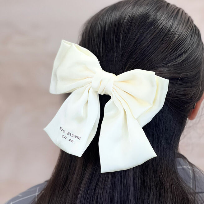 Personalised Bride To Be Silk Bow Clip
