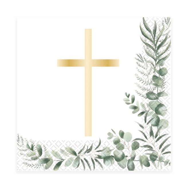Botanical Celebration Cross Paper Napkins - Pack of 20