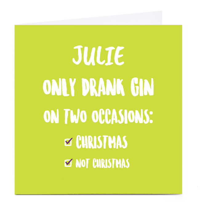 Personalised Christmas Card - Gin Drinker