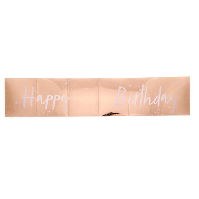 Add Your Own Age Rose Gold Happy Birthday Banner