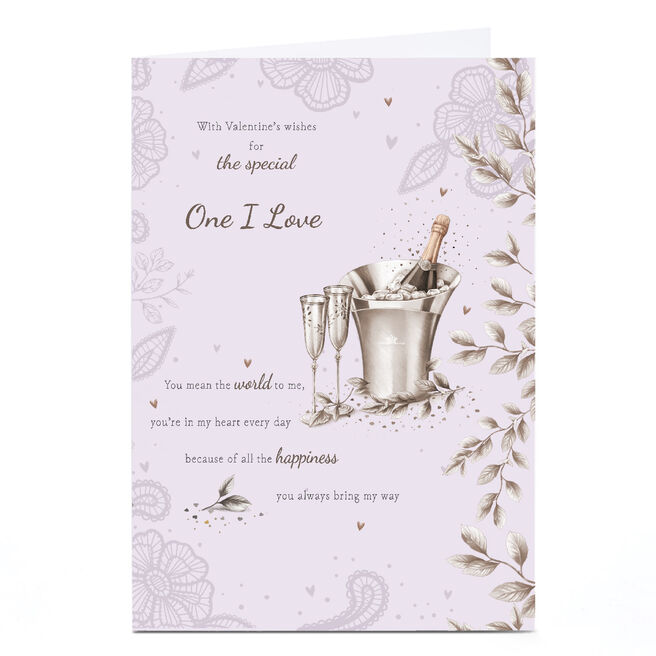 Personalised Valentine's Day Card - Bubbly Champagne, One I Love